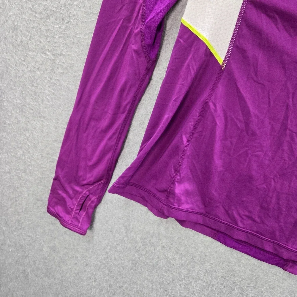 Lululemon Women Activewear Top 6 Purple Athletica Run Visibility Shirt Thumbhole